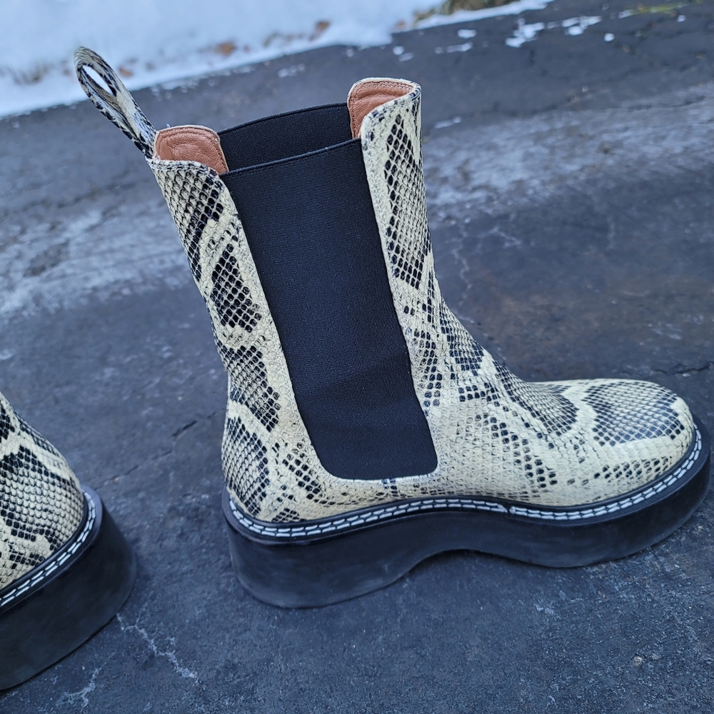 Paris Texas Desert Ivory Python Print Leather Che… - image 7